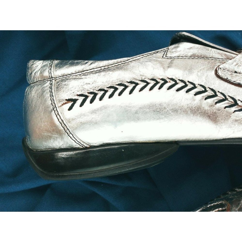 Aurelio Garcia Fiesso Square Toe Silver FI-8068 Leather Dress Loafers Men's 13 - Picture 12 of 12